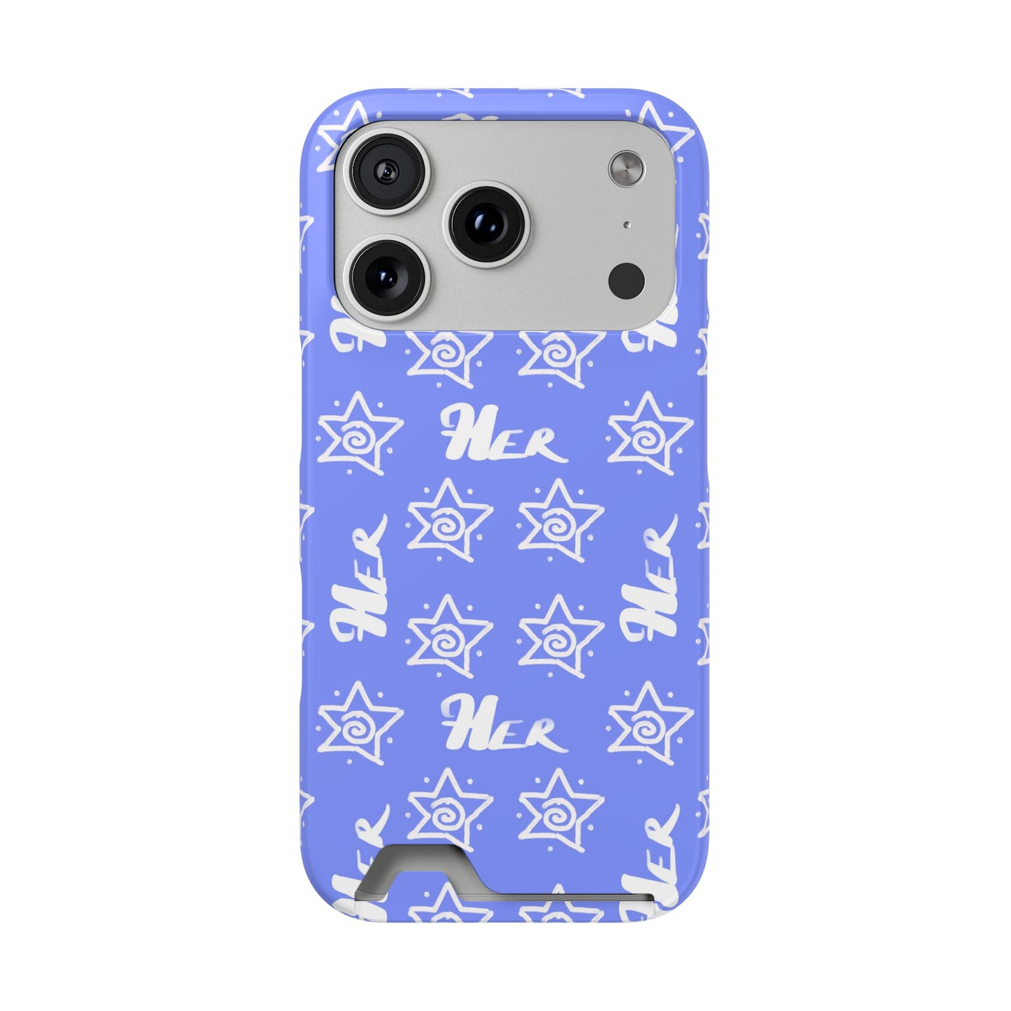 Her Star Phone Case With Card Holder-Periwinkle