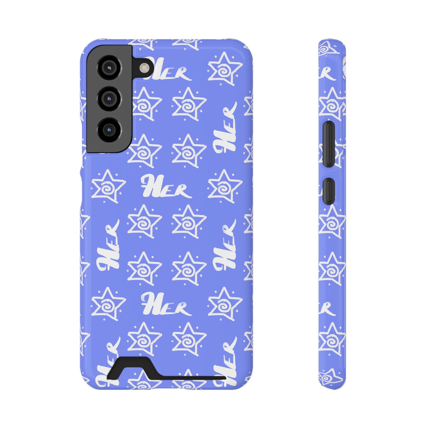 Her Star Phone Case With Card Holder-Periwinkle