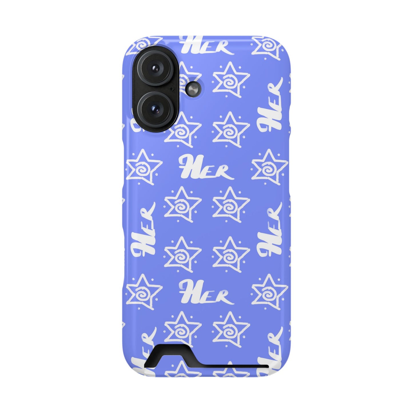 Her Star Phone Case With Card Holder-Periwinkle