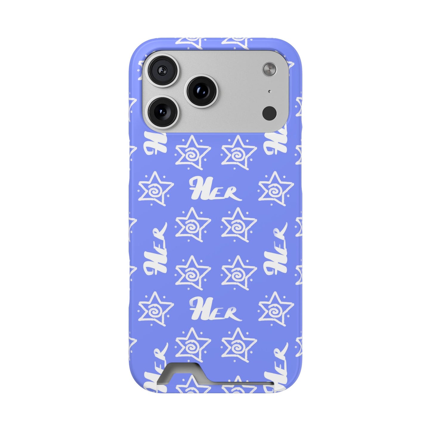 Her Star Phone Case With Card Holder-Periwinkle