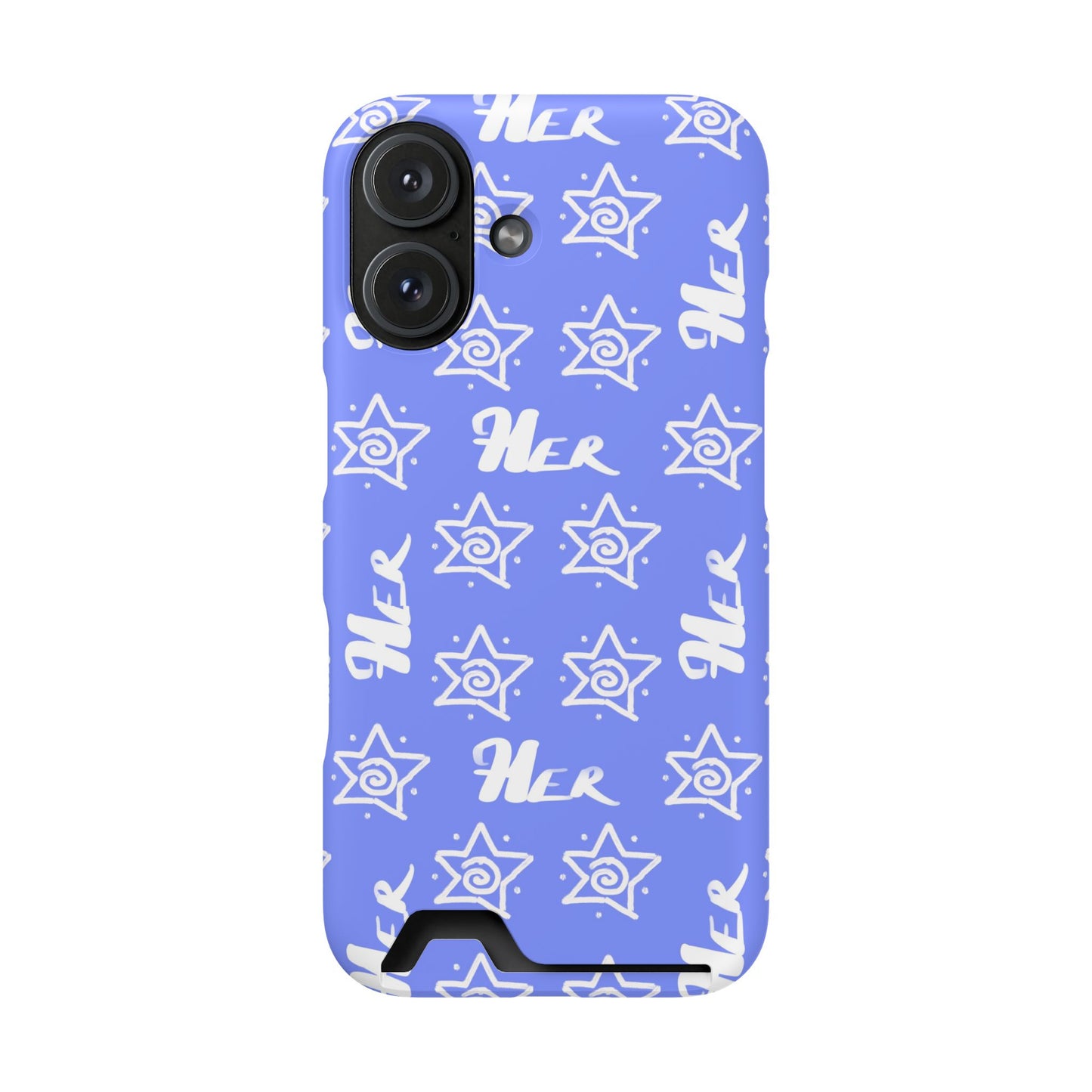 Her Star Phone Case With Card Holder-Periwinkle