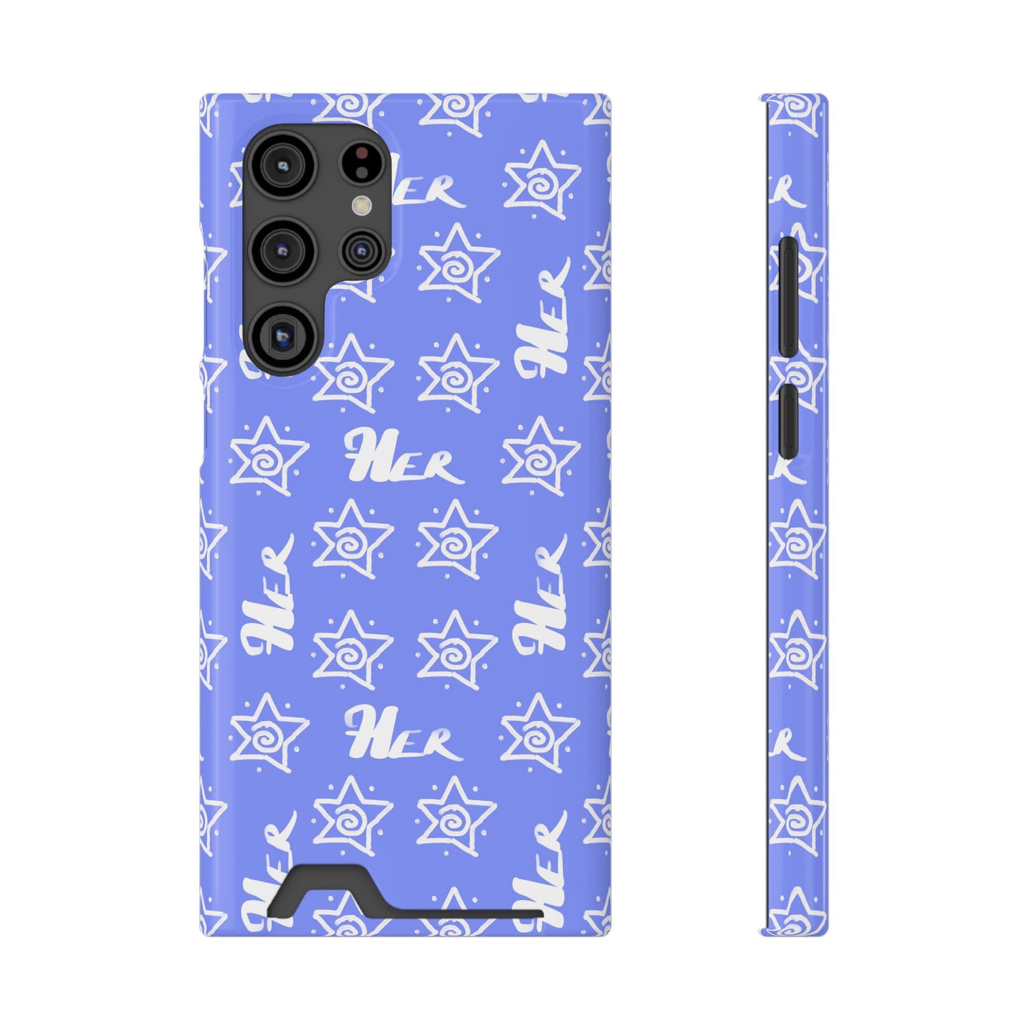 Her Star Phone Case With Card Holder-Periwinkle