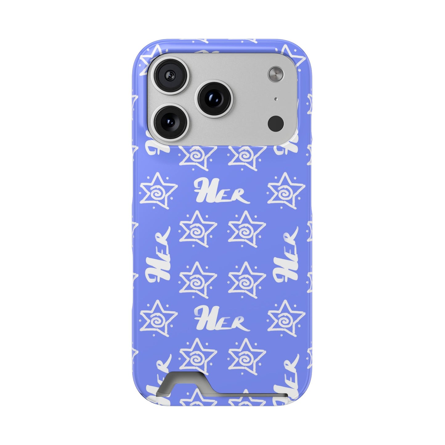 Her Star Phone Case With Card Holder-Periwinkle