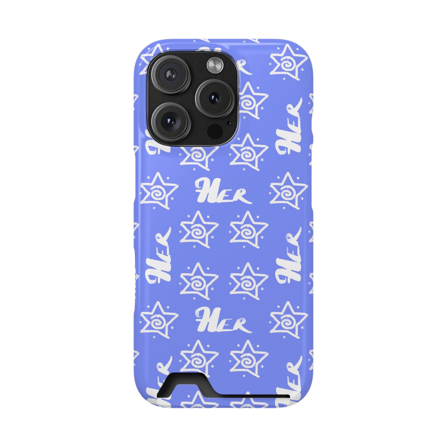 Her Star Phone Case With Card Holder-Periwinkle