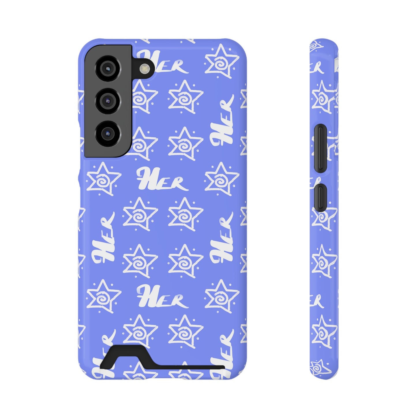 Her Star Phone Case With Card Holder-Periwinkle
