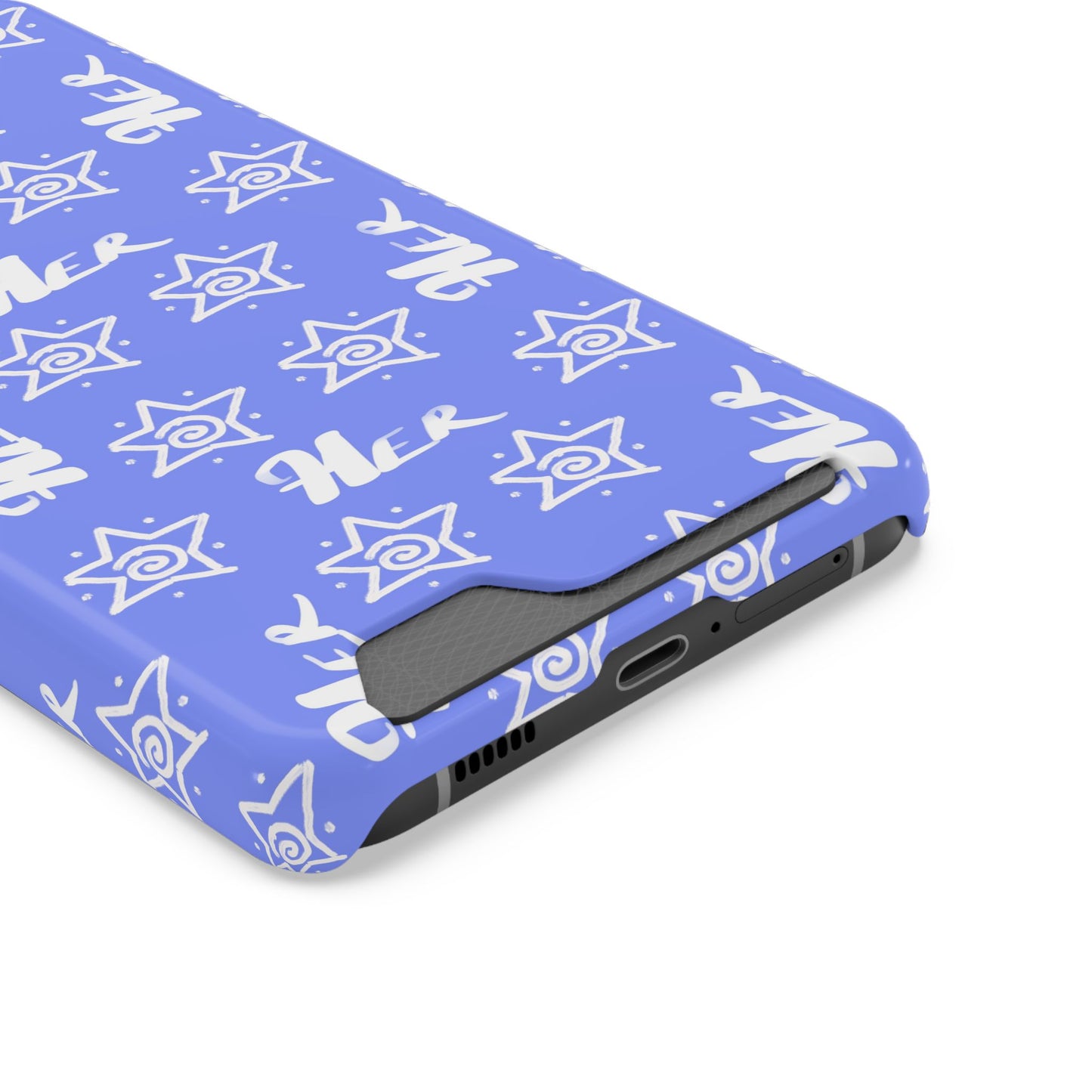 Her Star Phone Case With Card Holder-Periwinkle