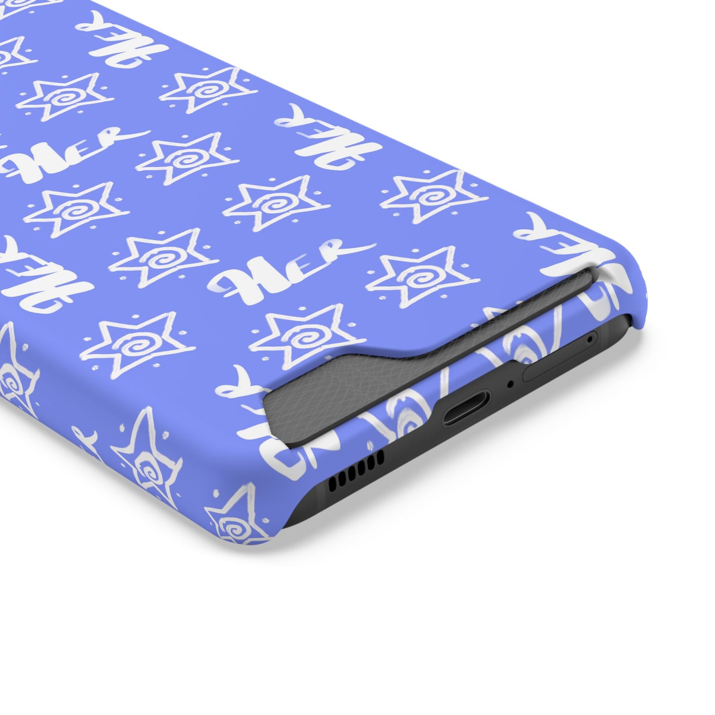 Her Star Phone Case With Card Holder-Periwinkle