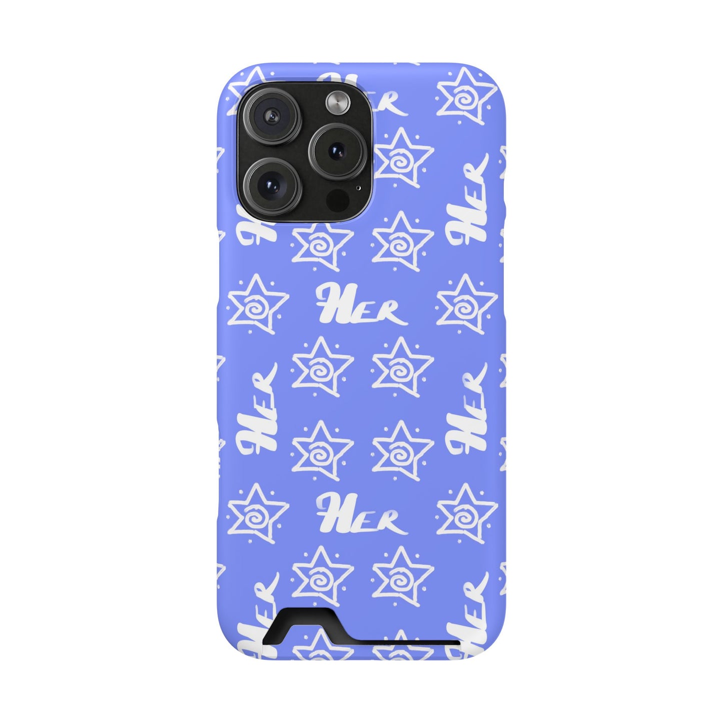 Her Star Phone Case With Card Holder-Periwinkle