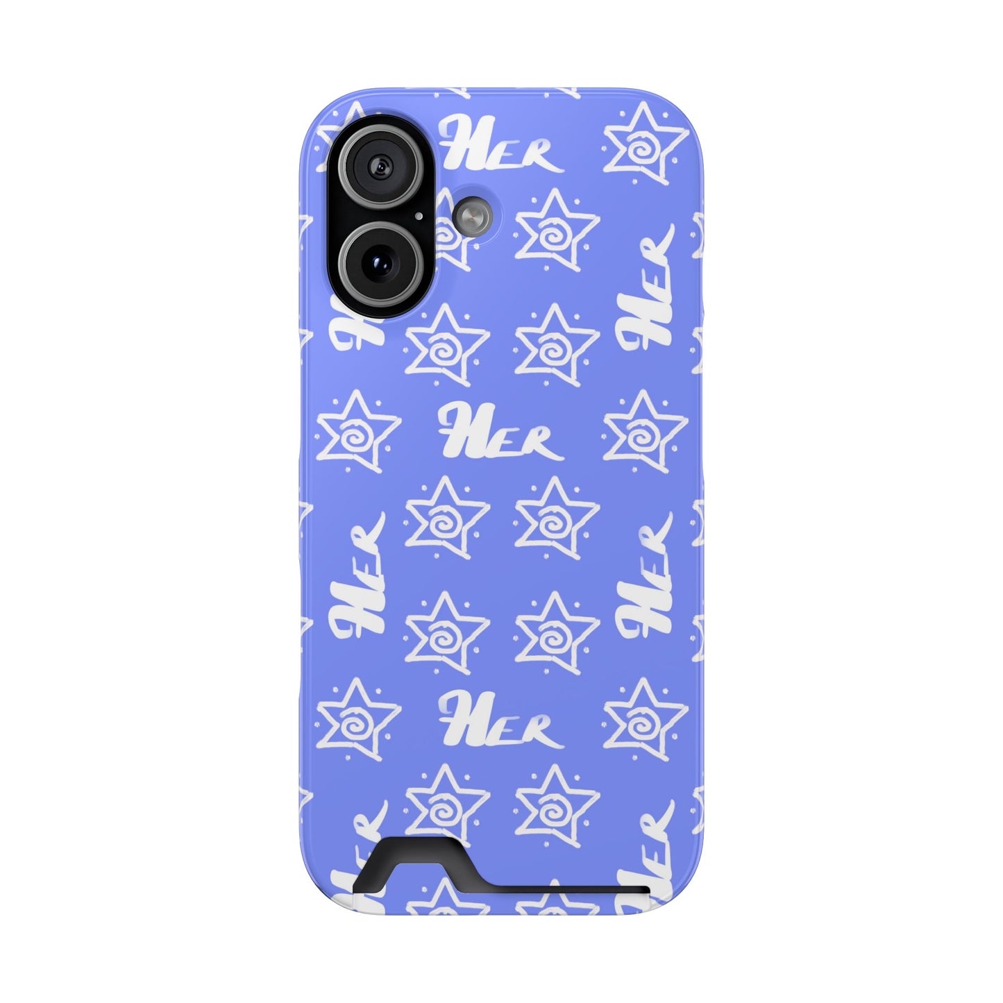 Her Star Phone Case With Card Holder-Periwinkle