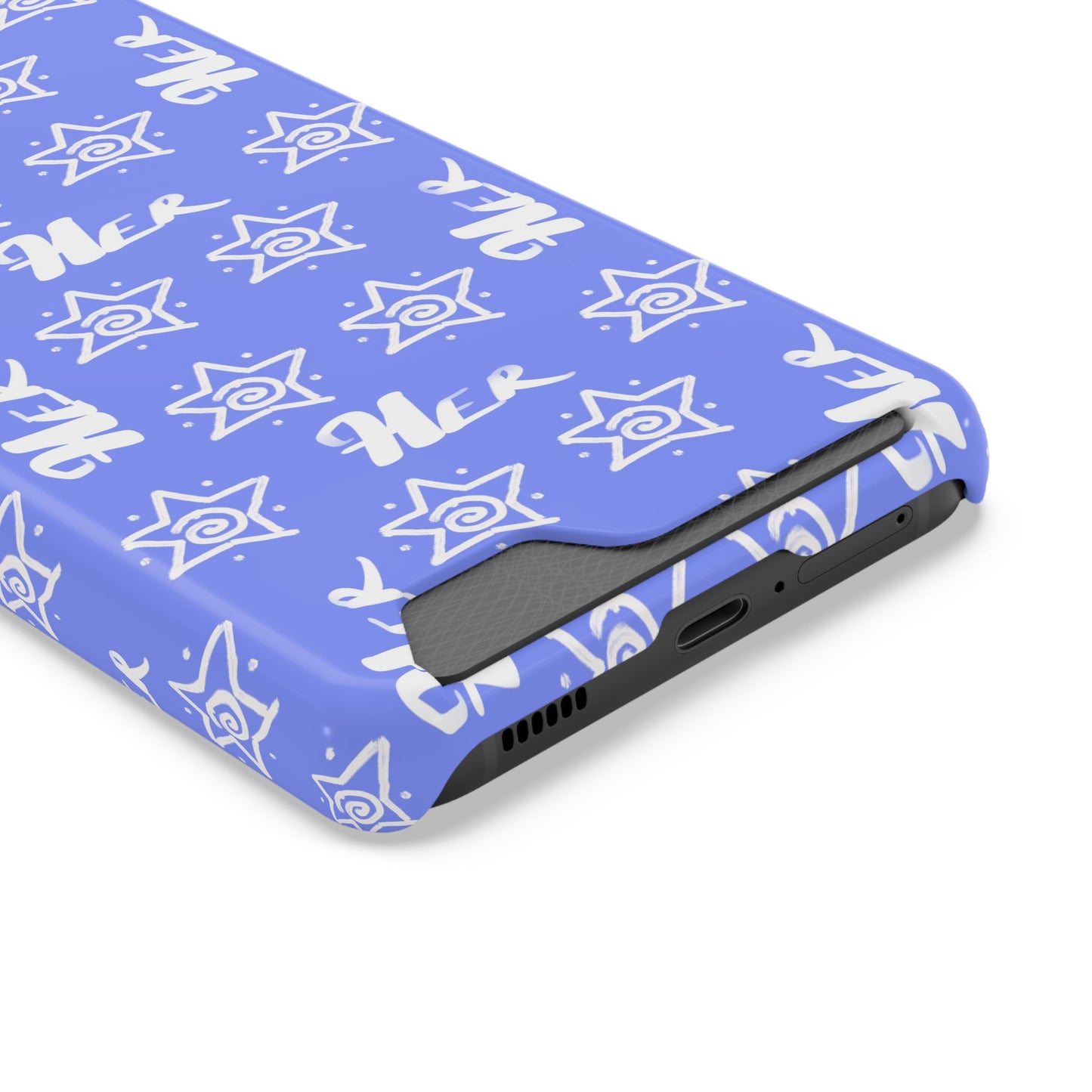 Her Star Phone Case With Card Holder-Periwinkle