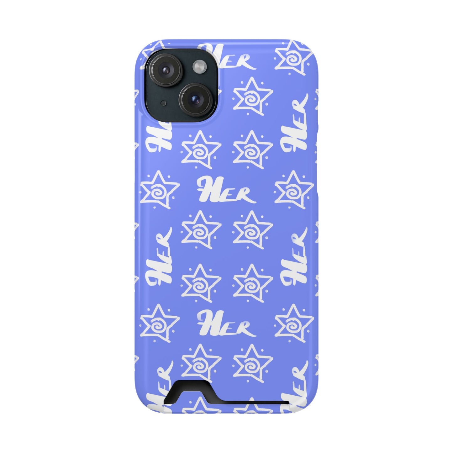 Her Star Phone Case With Card Holder-Periwinkle