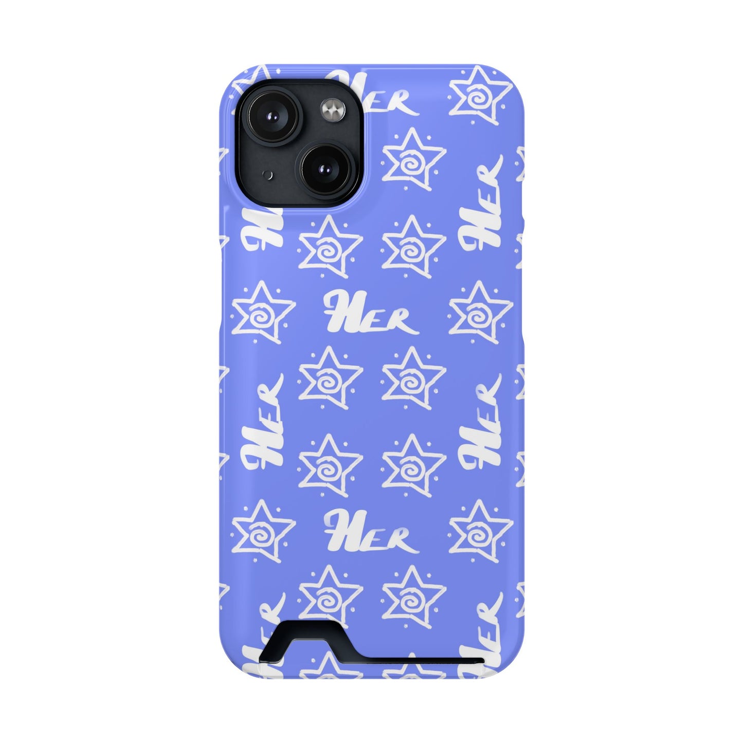 Her Star Phone Case With Card Holder-Periwinkle
