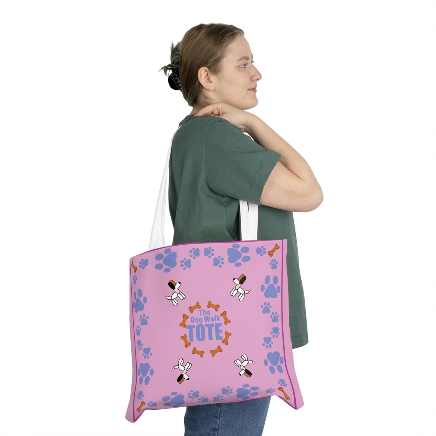 Dog Walk Tote Bag — Pink Tote