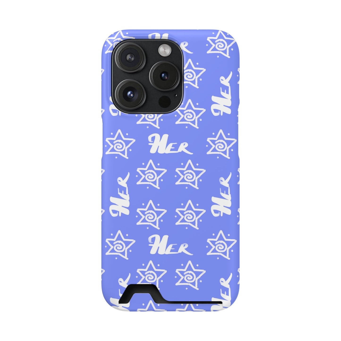 Her Star Phone Case With Card Holder-Periwinkle