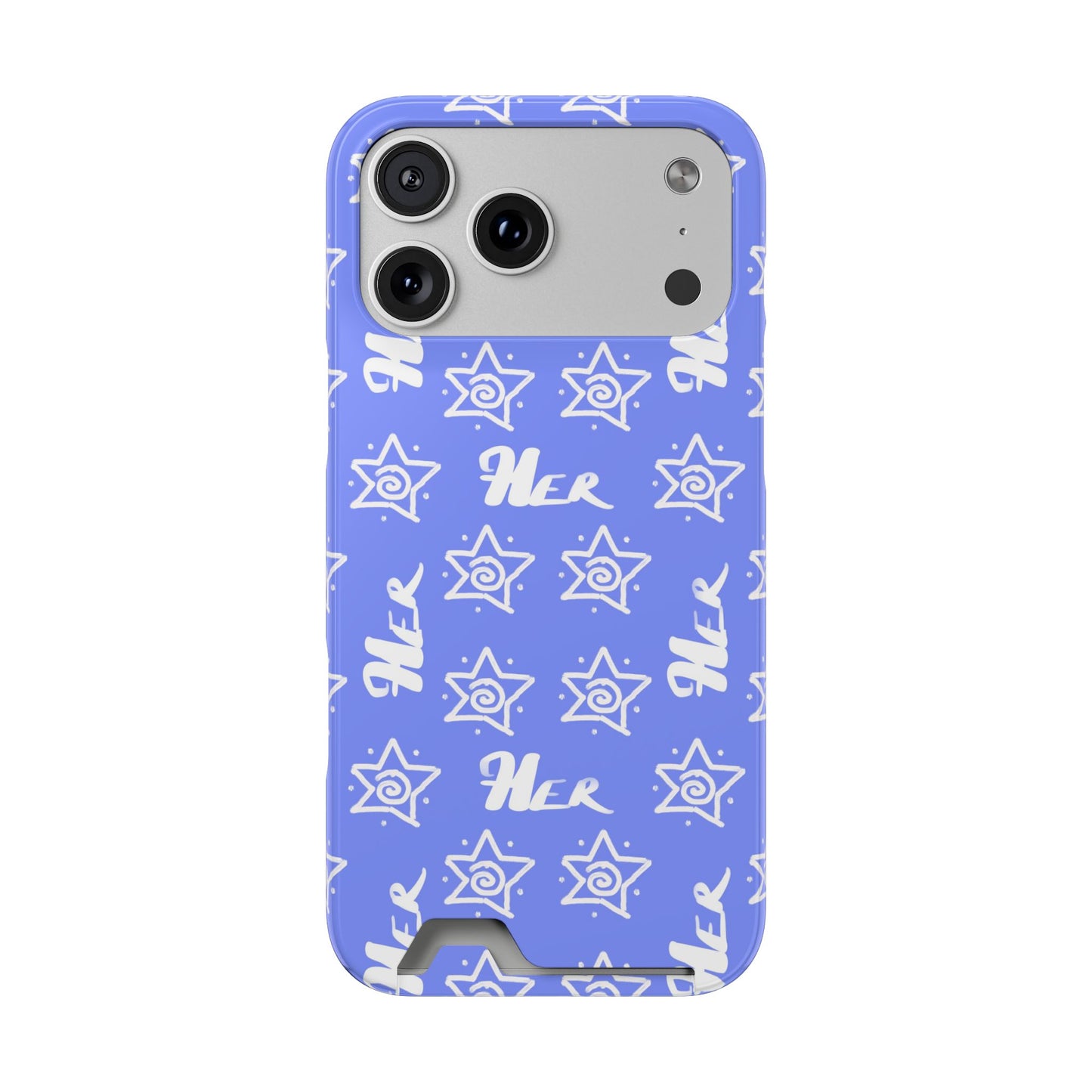 Her Star Phone Case With Card Holder-Periwinkle