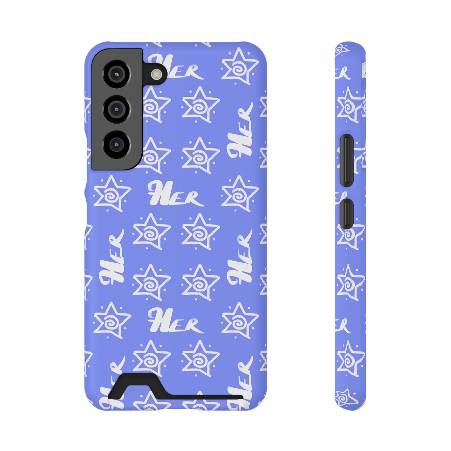 Her Star Phone Case With Card Holder-Periwinkle